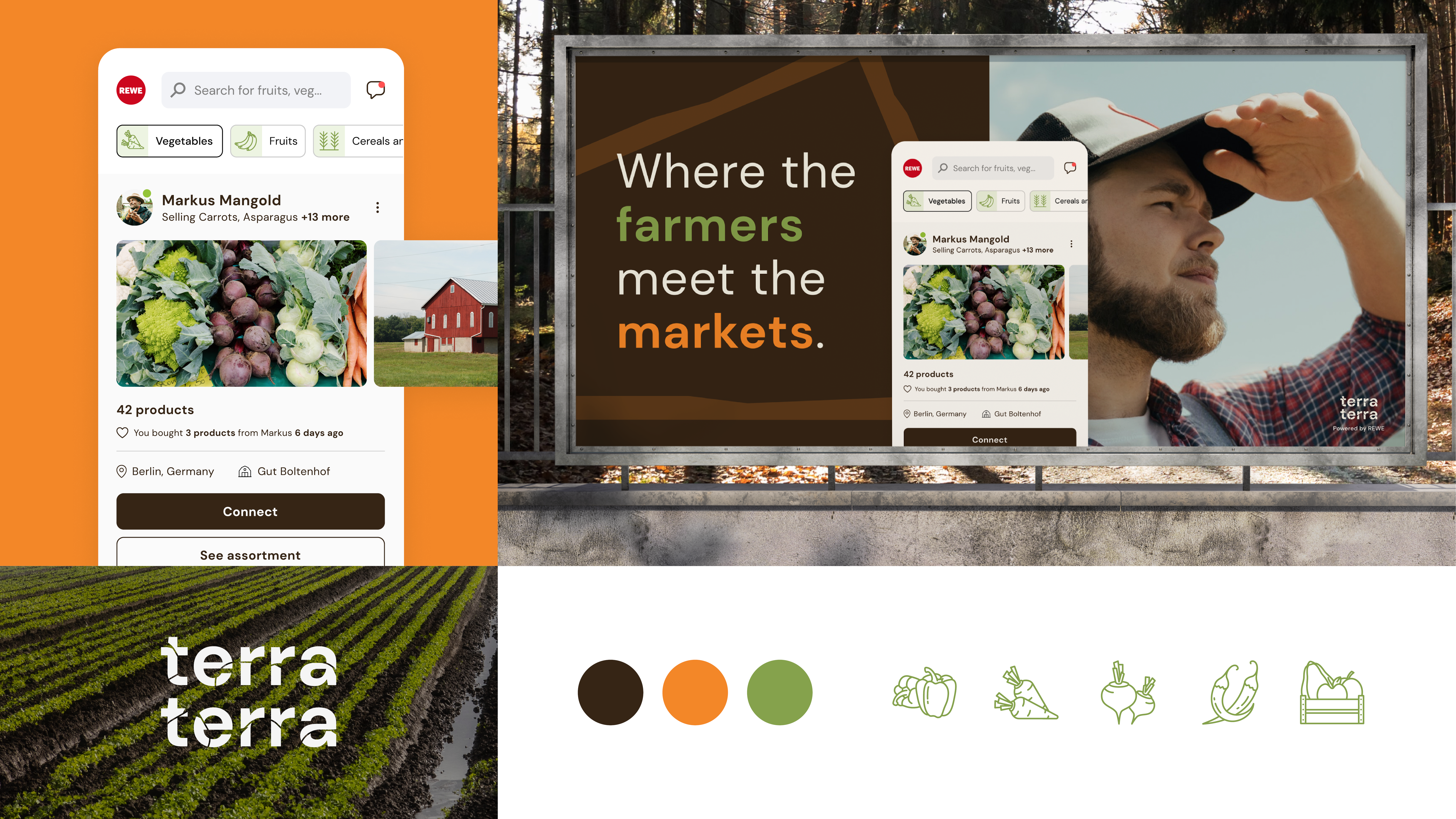 TerraTerra App design and branding overview with REWE